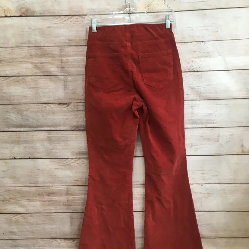 WONDERLY BELL BOTTOMS IN BURNT ORANGE CORDUROY - Picture 3 of 6